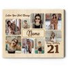 Personalized 21st Birthday Picture Collage Canvas, 21st Birthday Gifts For Daughter Or Son – Best Personalized Gifts For Everyone