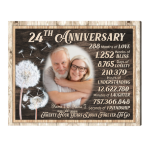 Personalized 24th Anniversary Gifts For Him, 24 Year Anniversary Gift, Down Forever To Go Canvas