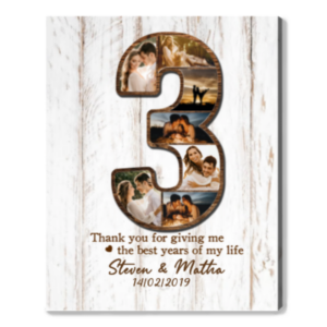 Personalized 3 Year Anniversary Photo Collage Gift, 3rd Year Anniversary Gift Collage, 3rd Year Collage Print