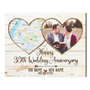 Personalized 30 Year Anniversary Gifts Map Print, 30 Year Marriage Anniversary, Anniversary Gift 30 Years Ideas