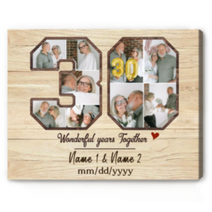 Personalized 30th Anniversary Gift, 30th Anniversary Photo Collage Gift, 30th Anniversary Collage Gift For Parents