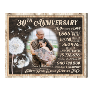 Personalized 30th Anniversary Gift Ideas, Pearl Anniversary Photo Gift, Thirty Years Down Forever To Go