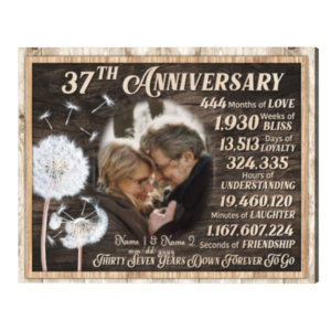 Personalized 37th Anniversary Gift, 37 Years Anniversary Gift For Him, Down Forever To Go