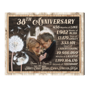 Personalized 38th Anniversary Gift For Husband For Wife, Thirty Eight Years Down Forever To Go – Best Personalized Gifts For Everyone
