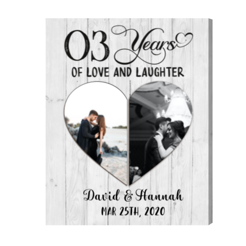 Personalized 3rd Wedding Anniversary Gift, Leather Anniversary Gifts For Her Frame, Love And Laughter - Best Personalized Gifts For Everyone Personalized 3rd Wedding Anniversary Gift, Leather Anniversary Gifts For Her Frame, Love And Laughter - Best Personalized Gifts For Everyone
