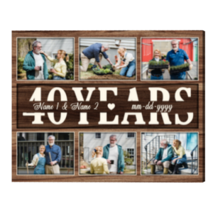 Personalized 40th Anniversary Gift For Parents, Ruby Anniversary Photo Collage Gift