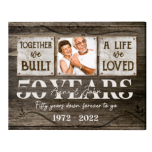 Personalized 50 Year Anniversary Gift For Parents, Gold 50th Anniversary Gift Custom Photo