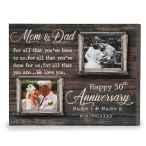 Personalized 50th Anniversary Gift For Parents, Golden Anniversary Gift, Mom And Dad We Love You