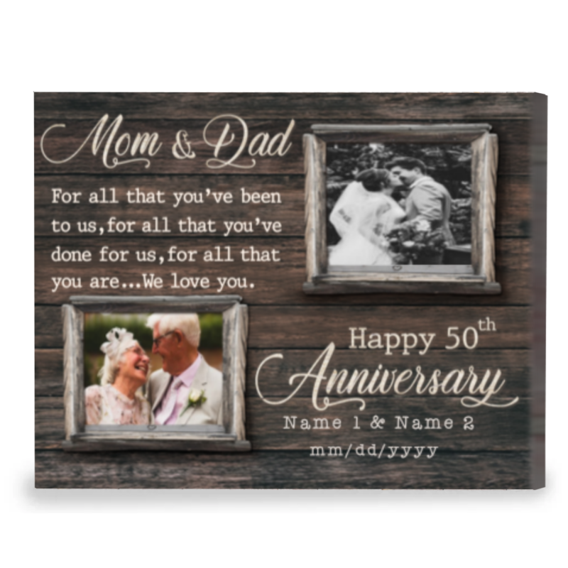 Personalized 50th Anniversary Gift For Parents, Golden Anniversary Gift, Mom And Dad We Love You Personalized 50th Anniversary Gift For Parents, Golden Anniversary Gift, Mom And Dad We Love You