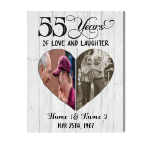 Personalized 55th Wedding Anniversary Photo Gift Print, Emerald Anniversary Gift Frame, Love And Laughter – Best Personalized Gifts For Everyone