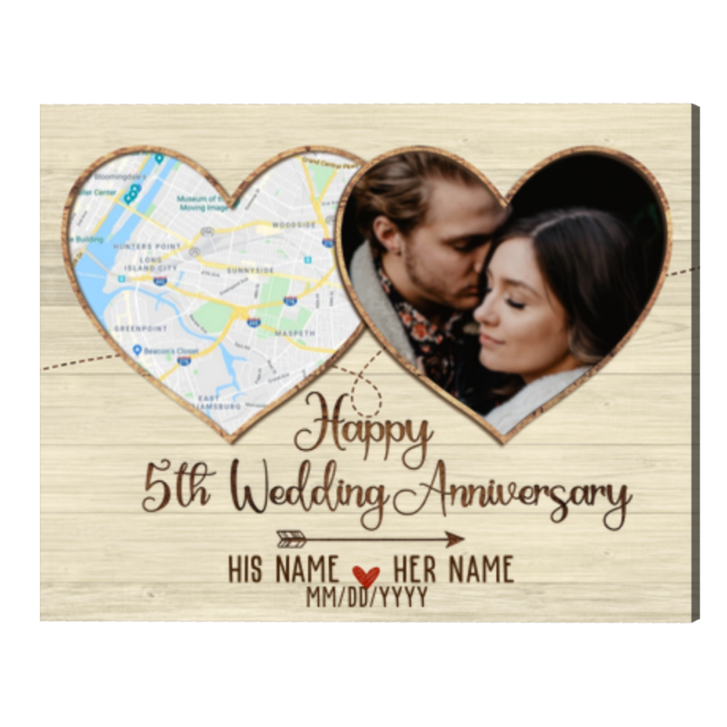Personalized 5th Anniversary Gifts Map Print, Fifth 5th Anniversary Photo Gifts Frame - Best Personalized Gifts For Everyone Personalized 5th Anniversary Gifts Map Print, Fifth 5th Anniversary Photo Gifts Frame - Best Personalized Gifts For Everyone