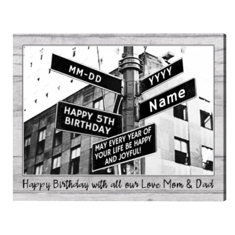 Personalized 5th Birthday Sign, Custom Street Name Sign For 5th Birthday, Fifth Birthday Gift Ideas Personalized 5th Birthday Sign, Custom Street Name Sign For 5th Birthday, Fifth Birthday Gift Ideas