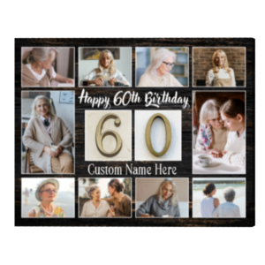 Personalized 60th Birthday Photo Collage, 60th Birthday Gift For Men Or Women, 60th Birthday Gift Ideas