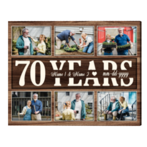 Personalized 70th Anniversary Gift For Parents Photo Collage, Gift For Grandparents 70 Year Anniversary – Best Personalized Gifts For Everyone