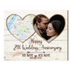 Personalized 8 Year Anniversary Gifts Map Print, Bronze Anniversary Photo Gifts Frame
