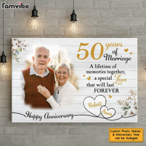 Personalized Anniversary Gift For Couple 50 Years Marriage Canvas