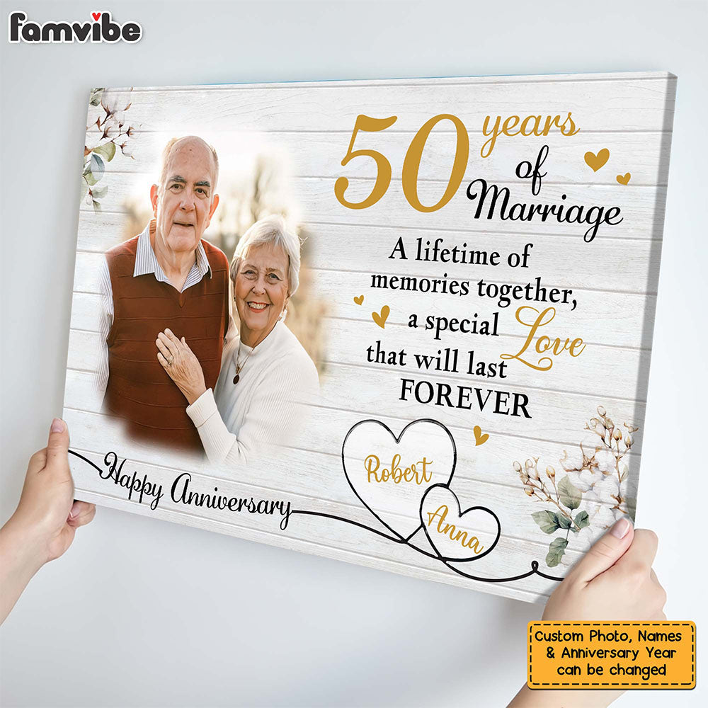 Personalized Anniversary Gift For Couple 50 Years Marriage Canvas Personalized Anniversary Gift For Couple 50 Years Marriage Canvas