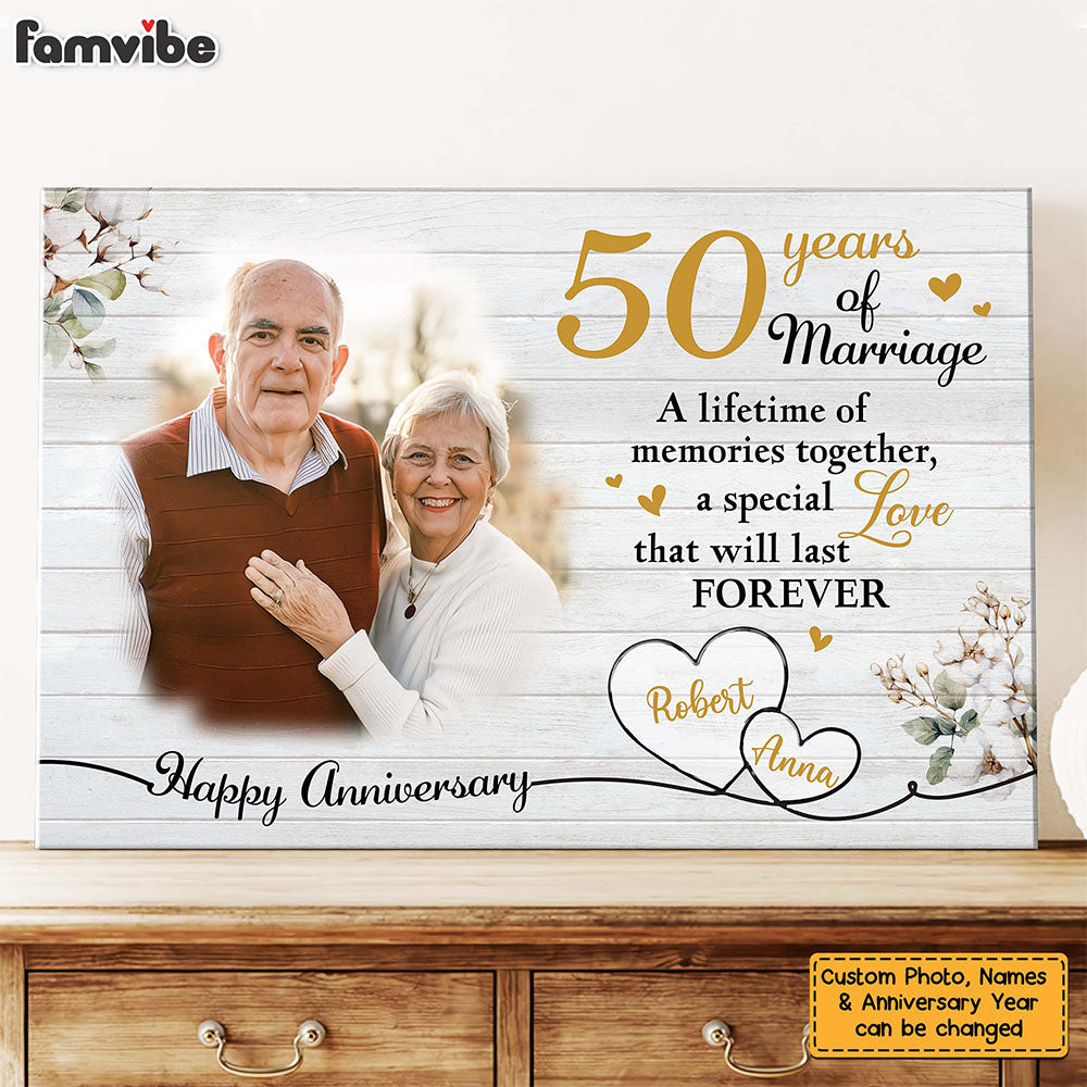 Personalized Anniversary Gift For Couple 50 Years Marriage Canvas Personalized Anniversary Gift For Couple 50 Years Marriage Canvas