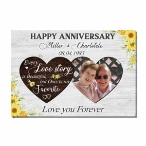 Personalized Anniversary Gift For Couple Love Story Is Beautiful Photo Canvas