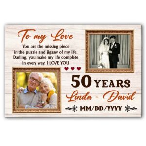 Personalized Anniversary Gift For Couple To My Love Canvas