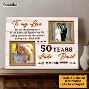 Personalized Anniversary Gift For Couple To My Love Canvas