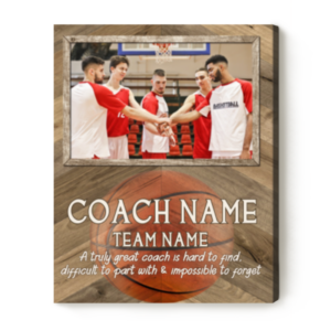 Personalized Basketball Coach Gifts With Photo Canvas, Team Gift For Basketball Coach End Of Season, Basketball Coach Gift Ideas