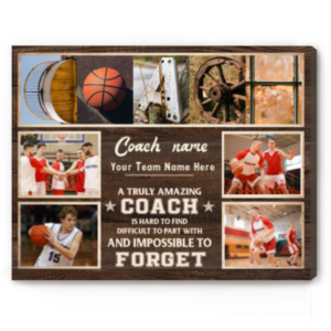 Personalized Basketball Gifts For Coaches, Basketball Coach Gift Photo Collage, Christmas Gift For Basketball Coach