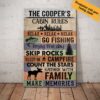 Personalized Cabin Rules Lakes Canvas