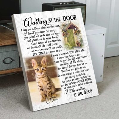 Personalized Cat Loss Gifts, Custom Memorial Cat Wall Art, Cat Memorial Gifts, Waiting At The Door Personalized Cat Loss Gifts, Custom Memorial Cat Wall Art, Cat Memorial Gifts, Waiting At The Door