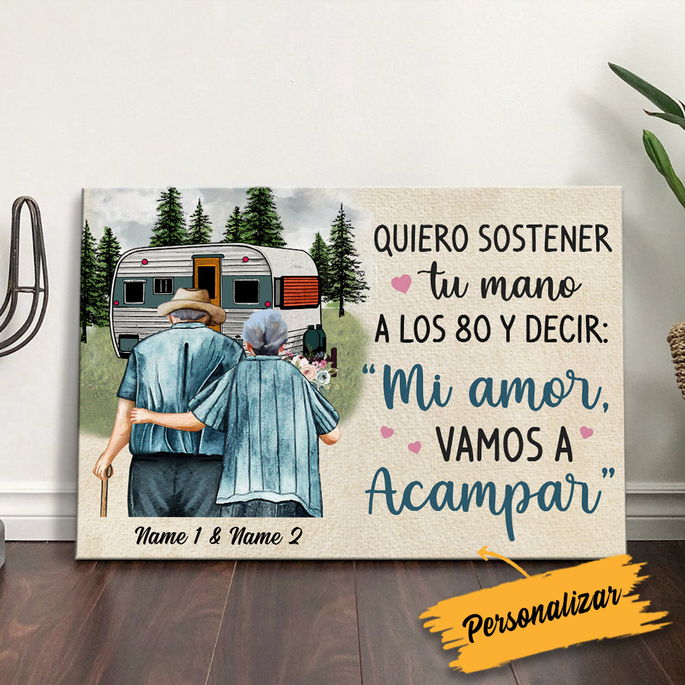 Personalized Couple Camping Spanish Pareja Camping Canvas Personalized Couple Camping Spanish Pareja Camping Canvas