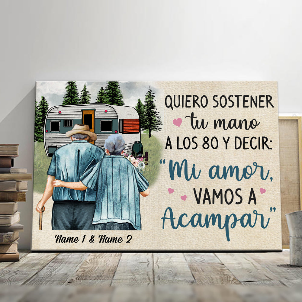 Personalized Couple Camping Spanish Pareja Camping Canvas Personalized Couple Camping Spanish Pareja Camping Canvas