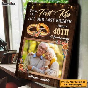Personalized Couple From Our First Kiss Canvas 4