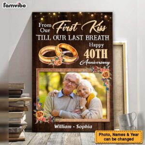 Personalized Couple From Our First Kiss Canvas 5