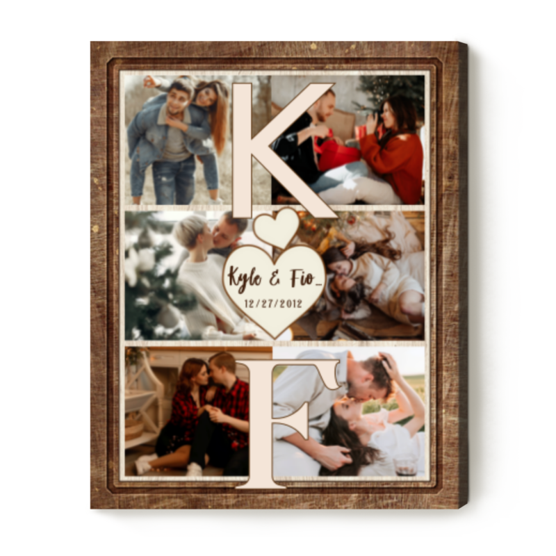 Personalized Couple Initials Photo Collage, Gift For Boyfriend Romantic, Photo Personalized Gifts Personalized Couple Initials Photo Collage, Gift For Boyfriend Romantic, Photo Personalized Gifts