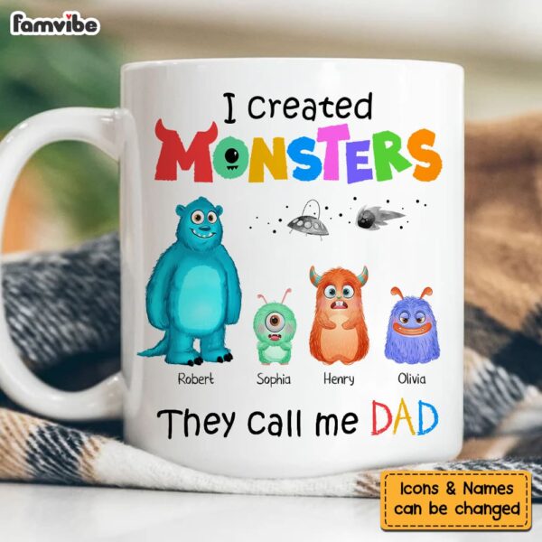 Personalized Dad I Created Monsters Mug