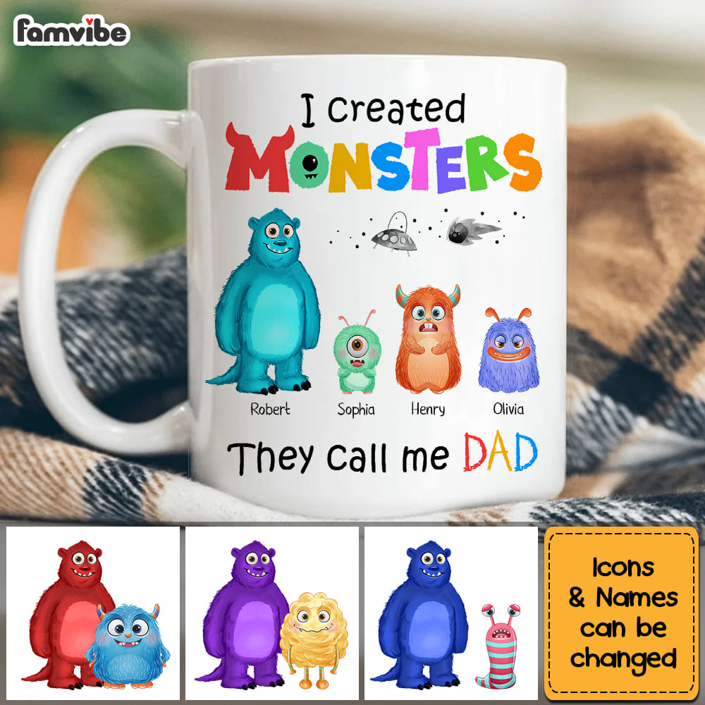 Personalized Dad I Created Monsters Mug Personalized Dad I Created Monsters Mug