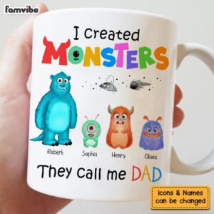 Personalized Dad I Created Monsters Mug 5