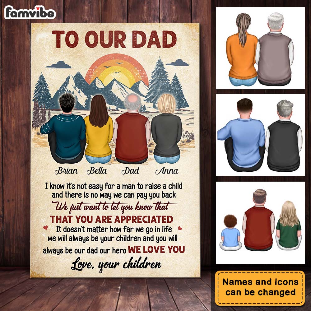 Personalized Dad It's Not Easy To Raise A Child Poster Personalized Dad It's Not Easy To Raise A Child Poster