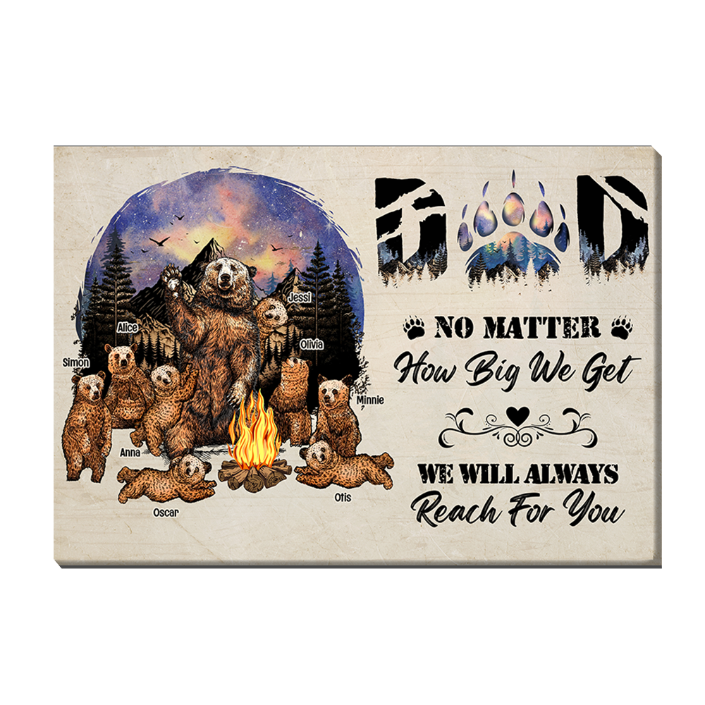 Personalized Dad We'll Always Reach For You Canvas Personalized Dad We'll Always Reach For You Canvas