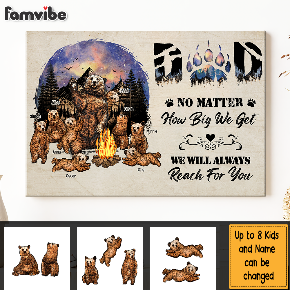 Personalized Dad We'll Always Reach For You Canvas Personalized Dad We'll Always Reach For You Canvas