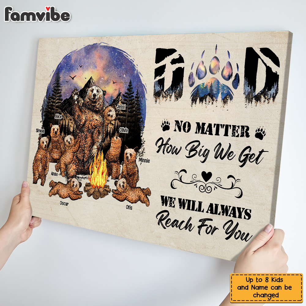 Personalized Dad We'll Always Reach For You Canvas Personalized Dad We'll Always Reach For You Canvas