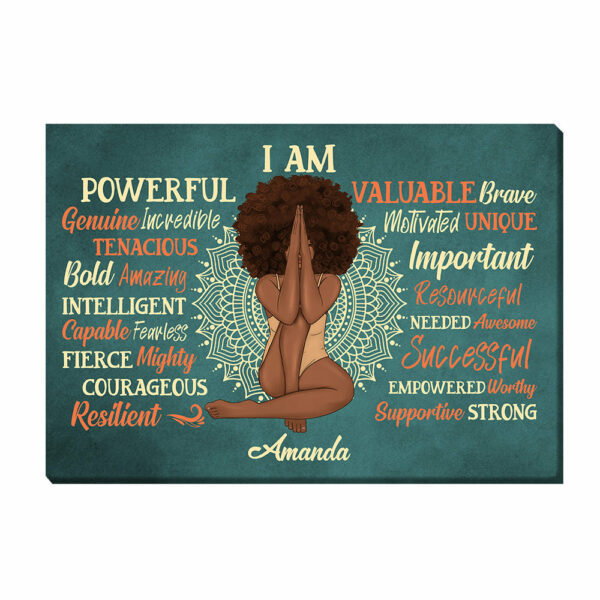 Personalized Daughter Affirmation Sun, Positive, Motivating, Self-Esteem Building Canvas