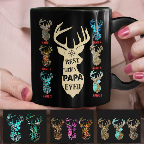 Personalized Deer Hunting Buckin Grandpa Mug