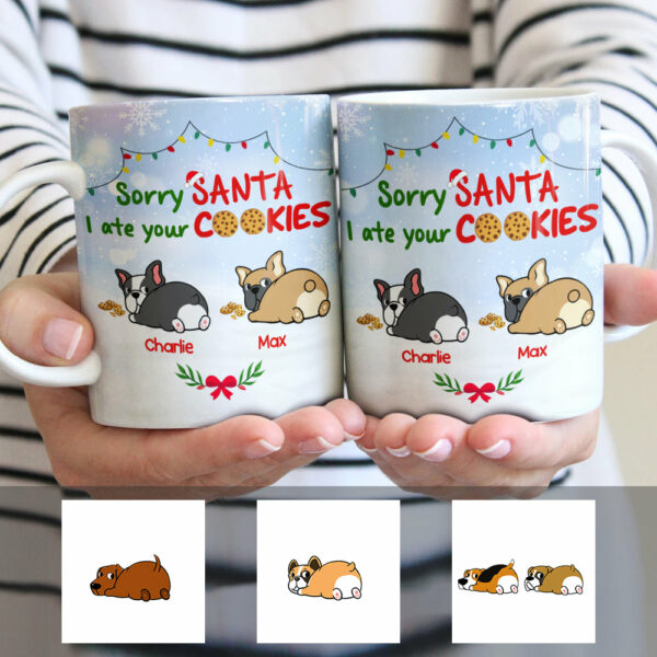 Personalized Dog Christmas Santa Cookies Mug