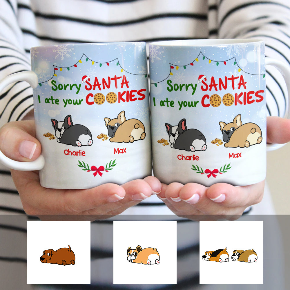 Personalized Dog Christmas Santa Cookies Mug Personalized Dog Christmas Santa Cookies Mug
