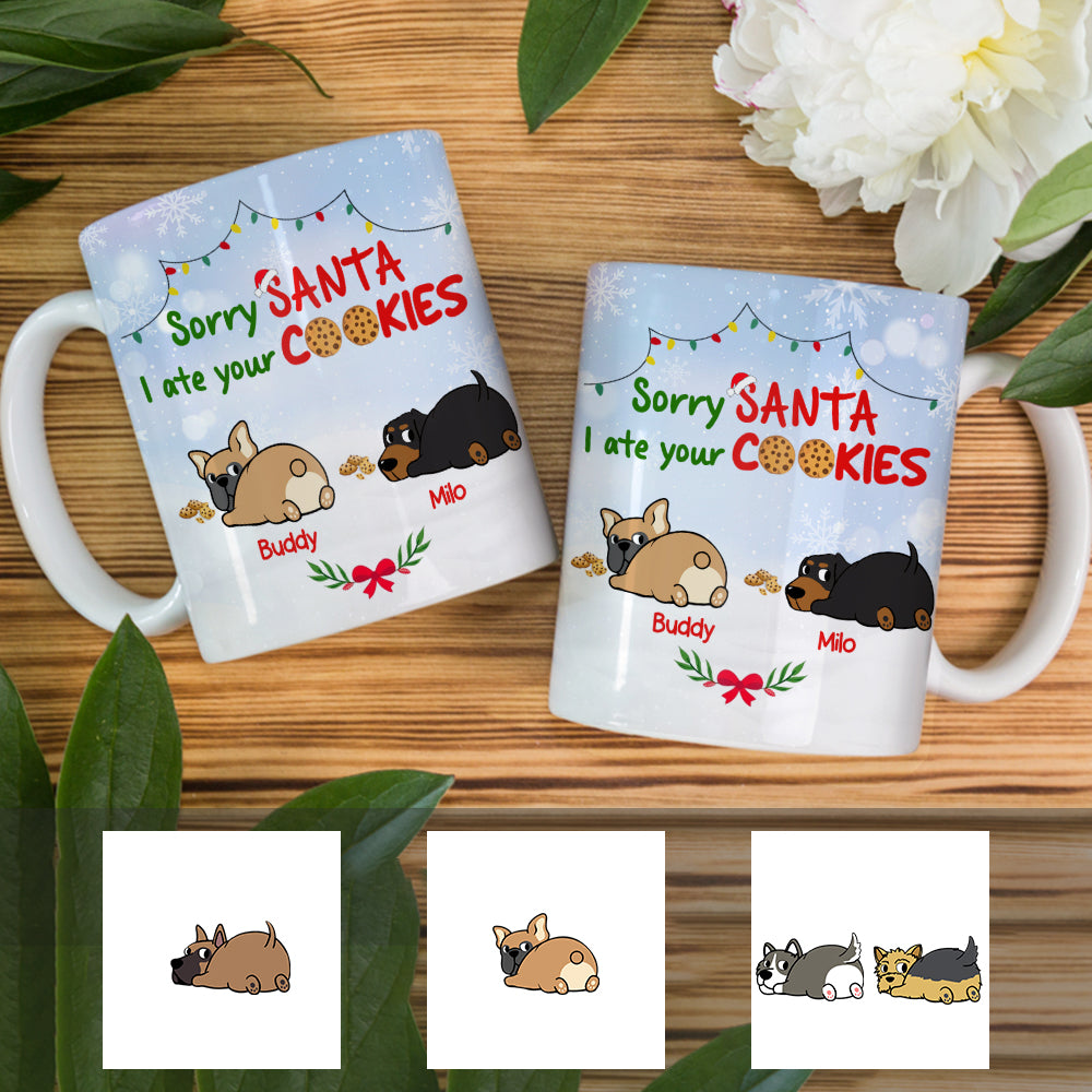 Personalized Dog Christmas Santa Cookies Mug Personalized Dog Christmas Santa Cookies Mug