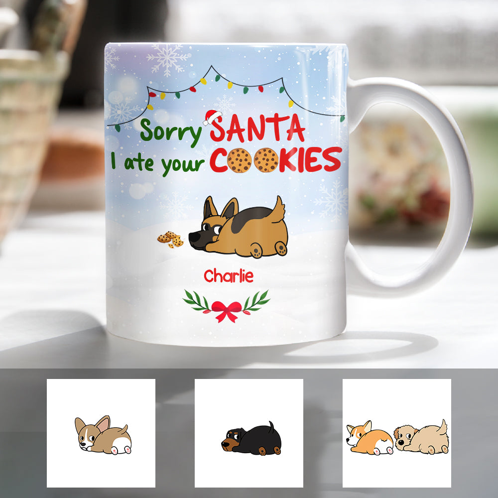Personalized Dog Christmas Santa Cookies Mug Personalized Dog Christmas Santa Cookies Mug
