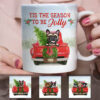 Personalized Dog Red Truck Jolly Christmas Mug