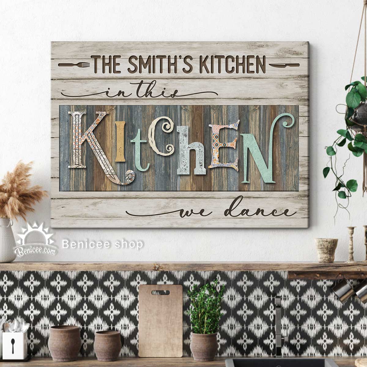 Personalized Family Kitchen Signs In This Kitchen We Dance - Best Personalized Gifts For Everyone Personalized Family Kitchen Signs In This Kitchen We Dance - Best Personalized Gifts For Everyone