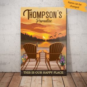 Personalized Family Lake House Canvas